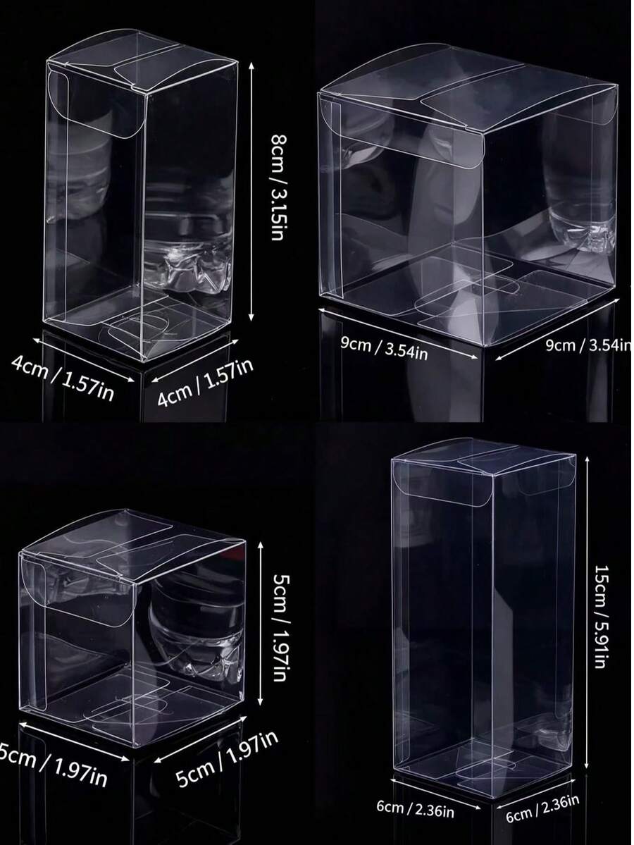 10個透明塑膠PVC禮品盒－適合派對小禮品、小型積木展示、婚禮與生日裝飾及小企業包裝
