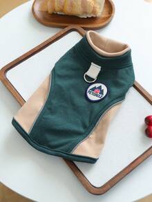 PETCIRCLE 1PC Pet Clothes Small Dog Puppy Cat Cute Soft Breathable Comfortable Outdoor Adventure Vest With Leash Attachment - Dark Green - Multicolor - View 4
