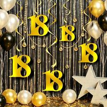 5pcs Gold PVC Spiral Hanging Decorations, Suitable For 18th, 30th, 40th, 50th, 60th Birthday Decorations, Suitable For 18th, 30th, 40th, 50th, 60th Anniversary, Party Background Decoration Supplies - Number Pendant - View 12