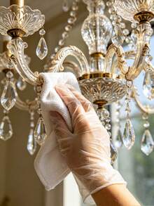 Disposable Vinyl Gloves 4/20/50/100pcs, Transparent Latex-Free Powder-Free, Waterproof Oil-Resistant Soft Gloves, Suitable For Food Preparation, Dishwashing, Kitchen Cleaning, Beauty Salon Hair Dyeing, Pet Bathing, Daily Home Use, No Packaging Box - Semi-transparent White - View 5
