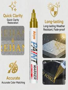 Professional Tombstone Marker Pen - Waterproof & Sun-Resistant Oil-Based Paint Pen, Suitable For Granite, Marble And Stone. Permanent Waterproof Ink For Cemetery Maintenance And Faded Inscription Restoration. Gardening Supplies Pen - Multicolor - View 7