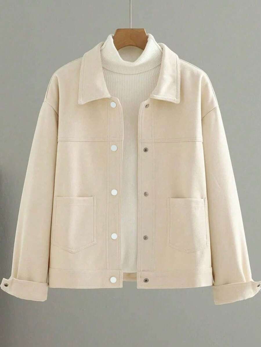 Spring/Autumn New Women's Short Jacket, Casual Versatile Loose Fit Elegant Fashion Jacket Top - Apricot - View 1