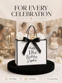 Customized Gift Bags, Personalized Name Gift Bags, Birthday Gift Bags, Wedding Gift Bags, Bridesmaid Gift Bags, Wedding Party Favors, Gift Box Alternative, Suitable For Parties, Daily Use, Shopping, Travel, Letter Embroidery - Multicolor - View 5