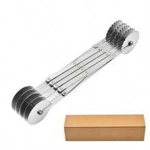 3/5/7 Wheel Pizza Cutter Dough Divider Knife, Flexible Pizza Baking Scraper Stainless Steel Baking Tool - Silver - View 17