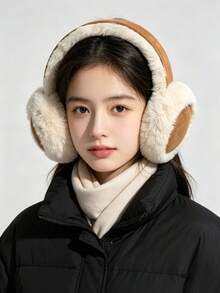 1pc Girls/Soft Plush Ear Muffs - Winter Warmth, Suitable For Outdoor Activities, Christmas, New Year, Cold Weather, Lightweight And Durable, Comfortable Fit, Soft Plush Material, Strong Warmth, Multiple Color Options, Classic Minimalist Design - Multicolor - View 4