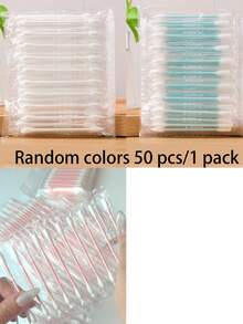 50pcs Individually Wrapped Dual-Ended Spiral Cotton Swabs, Disposable Portable Cotton Buds With Paper Stem, One Round Head And One Pointed Head, Can Be Used For Precise Application, Earwax Removal, Makeup Removal, Beauty, Convenient For Travel And Carrying - Multiple Styles - View 13