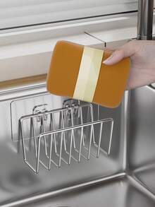 Wall Mount Kitchen Sponge Drain Rack,Perfect For Placing Scouring Pads, Cleaning Blocks, Small Dish Scrub Tools; Suspended Hollow Design Realizes Rapid Water Dripping,Ideal Storage Accessory For Family Kitchen Sinks Kitchen Sink - Multicolor - View 5