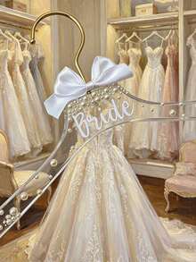 Bow Pearl Bridal Hanger, Wedding Hanger, Lightweight Hanger, Bridal Hanger, Engraved Bridal Hanger, Decorative, Newlyweds, Wedding Decoration, Reusable, Multi-Functional, Fashion, Exquisite - Multicolor - View 6