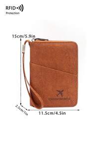 CHARM INFINITE Vintage Brown Multi-Function Passport Holder RFID Anti-Demagnetization Travel Document Organizer With Multiple Card Slots For Flight Tickets And Bank Cards, Locatable - Brown - View 6