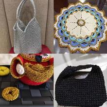 閃亮鏤空紗線 金色與銀色金屬線 鉤針手工 DIY 滾邊與編織用線 適用於包包、娃娃、飾品等 - 50g - 查看 5