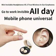 Earbud Nirkabel Mini In-Ear, Earphone Tidur Ultra Kecil dan Tak Terlihat, Suara Berkualitas Tinggi, Mikrofon Jernih untuk Panggilan, Desain Nyaman untuk Tidur Miring, Praktis untuk Bekerja dan Kuliah, Baterai 180mAh, Kontrol Suara dan Sentuh, Jangkauan Transmisi 10m, Mikrofon Kapasitif Dua Telinga dengan Pengisian Daya Tipe-C, Kotak Pengisian Daya Nirkabel, Unisex - View 5