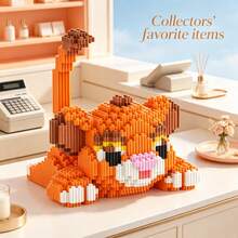 This 1897-Piece Building Block Assembly Of A Cute Leopard Is Adorable And Makes A Great Gift, Perfect For Couples And Parents. The Assembly Difficulty Is High. It's A Perfect Gift For Christmas, Halloween, And Back-To-School Season. - Multicolor - View 7