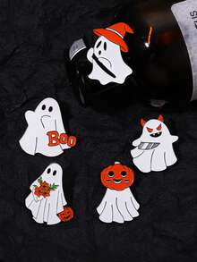 1 pieza Broche de esmalte con combinación de fantasma lindo de Halloween, calabaza de dibujos animados, eslogan Boo, bruja, segador de almas, demonio imp, conjunto de pines, estilo de terror suave, adecuado para mochila, chaqueta de mezclilla, sombrero, regalo para fans de la fiesta de Halloween - Multicolor - Ver 8