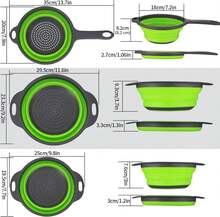 Portable Foldable Silicone Washing Strainer, Collapsible Handheld Food Drain Basket For Home Kitchen Cooking - 35 X 27 X 8.2 cm - View 2