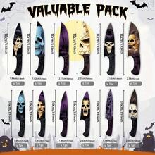 12pcs Horror Knife Decorations - Gothic Halloween Hanging Decor, Suitable For Haunted House, Trees, Windows, Walls - No Power Required, Thrilling Party Decor, Skull Theme Design, Exquisite Craftsmanship, Durable Wooden Props, Home Decor - Multicolor - View 3