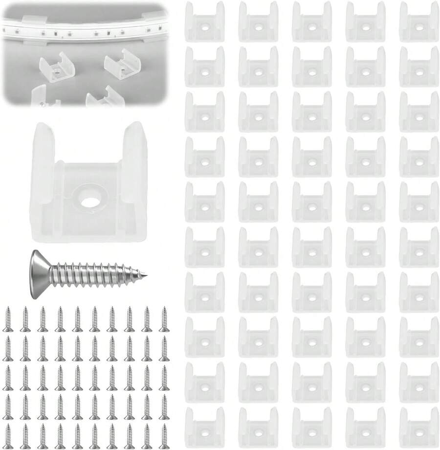 100 Paquete De Grapas Para Manguera Neón 10mm - A - Ver 1