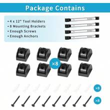 4 Pieces 12" Magnetic Holder Strip, Stainless Steel Surface Magnet Bar, Metal Organizer Rack Garage Organization, Easy To Install In Workshop, Mounting Screws Included - Silver 4PC - View 7
