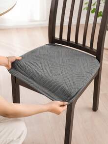 4/6pcs Set Jacquard T-Shaped Striped Plaid Elastic Table & Chair Covers, Suitable For Home, Hotel, Restaurant, All Seasons - Multicolor - View 5