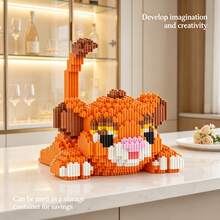 This 1897-Piece Building Block Assembly Of A Cute Leopard Is Adorable And Makes A Great Gift, Perfect For Couples And Parents. The Assembly Difficulty Is High. It's A Perfect Gift For Christmas, Halloween, And Back-To-School Season. - Multicolor - View 4