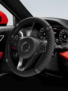 Luxury Rhombus Rhinestone Car Steering Wheel Cover, Universal Round Elastic Steering Wheel Cover, All-Season Breathable Non-Slip Rhinestone Car Steering Wheel Protector - Diamond - View 7