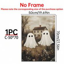 1/6pcs Vintage Ghost Halloween Gallery Wall Decor Set, Whimsical Autumn Halloween Decorations, Kids Room Wall Art Prints, Home Wall Decor Art - Multicolor - View 35