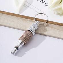 Rhinestone Studded 2-Section Aluminum Alloy Whistle, Outdoor Survival Training Whistle Keychain, Portable - Multicolor - View 19