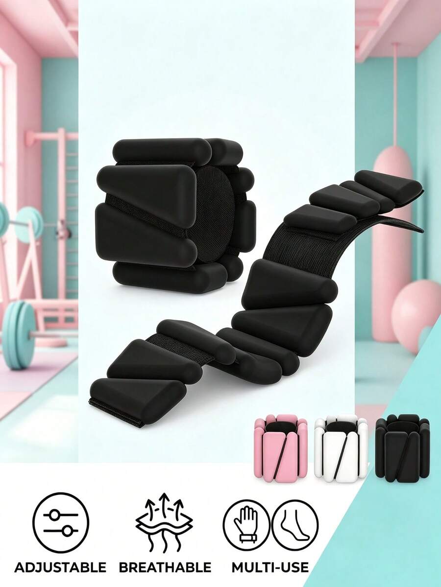 1/2pcs Adjustable Waterproof Silicone Wrist & Ankle Weights, (1/2/3lbs) Portable Leg & Wrist Strength Training Equipment