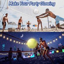 20/40/60CM 16 Color LED Inflatable Beach Ball With Remote Control - Reusable Rubber Pool Glowing Ball, Suitable For Parties, Weddings And Engagement Events, White | Vibrant LED Light Decoration, Night Party Supplies, Decor - Multicolor - View 4