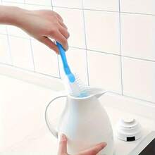 1pc Random Color Long Handle Cleaning Brush, Extended Handle For Easy Cup And Bottle Washing, Universal Brush For Pots, Bowls And Pans, Kitchen Cleaning Helper, Convenient Hanging Storage - Multi-color - View 2