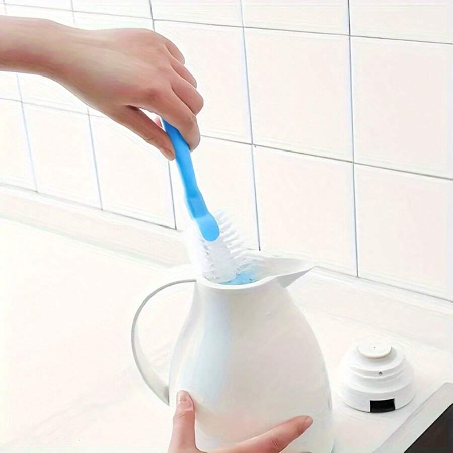 1pc Random Color Long Handle Cleaning Brush, Extended Handle For Easy Cup And Bottle Washing, Universal Brush For Pots, Bowls And Pans, Kitchen Cleaning Helper, Convenient Hanging Storage