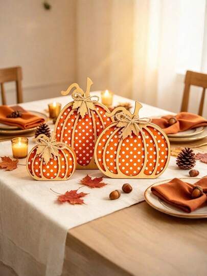 3 piezas Decoración de otoño para el hogar Calabaza de madera Decoración de otoño Acción de Gracias Bandeja escalonada de escritorio Estantería Oficina Calabaza clásica Decoración creativa Adorno de escritorio de madera Letrero Decoración de Acción de Gracias para el hogar Modelo arquitectónico coleccionable