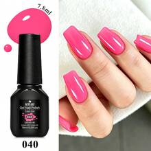 Mtssii 7.8ml Hot Pink Rose Red Gel Nail Polish, Vibrant Fuchsia Magenta UV Curing Gel Varnish, Soak Off Semi Permanent Color Gel, High Coverage Glossy Solid Nail Gel For Spring Summer Manicure, DIY Nail Art Salon Supplies For Girls Dating Holiday Nails - Multicolor - View 3