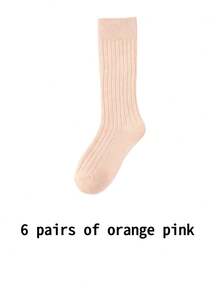 7/6/1 Pair Kids Unisex Knee-High Socks, Soft Uniform Dress Socks, Black & White, Suitable For Autumn/Winter Daily Wear, Back To School Season - Multicolor - View 23