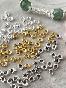 100pcs 4*2mm Alloy Electroplated Silver Asymmetrical Spacer Beads For Bracelet Necklace DIY Beading Jewelry Making Accessories - Silver Bead Spacer - View 1