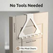 1pc Thickened ABS Door Back Hook Rack, Triangular Structure Stable And Durable, Hang Clothes Bags Keys Hats, Suitable For Small Space Storage, Solve Space Shortage, Door Back Storage Rack - Multicolor - View 3