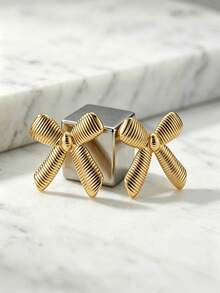 Elegant Flowing Bow-Shaped Stud Earrings, 304 Stainless Steel Material, Low Allergy, Perfect Gift For Her - Multicolor - View 6