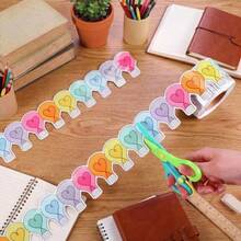 65Feet Bulletin Board Border Scalloped Light Borders Trim Stickers Classroom Decorations For Back To School Rolling Whiteboard, Walls, Windows, Doors, Lockers, Schools - Bright Color - View 2