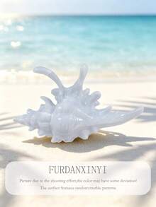 FURDANXINYI 1pc Marble Pattern Conch Shell Hair Clip, Cute 3D Conch Shell Hair Clip, Non-Slip Large Size Summer Beach Vacation Hair Accessory, Suitable For Women's Hairstyles - Multicolor - View 14