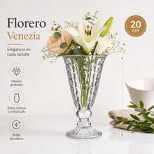 20cm Clear Glass Vase With Diamond Relief, Decorative Crystal Vase For Living Room Table, Elegant Centerpiece For Fresh Flowers And Home Decor - 1PC - View 3
