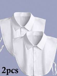 1/2pcs Detachable Fake Collar, Men's Half Shirt False Collar, Popular Men's Accessory - Multicolor - View 3