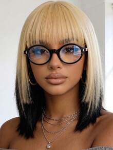 1 Pair Women's Round Frame Personalized Rivet Street Style Fashion Decorative Non-Prescription Glasses - glossy black - View 1