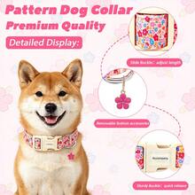 Girl Colorful Floral Print Dog Collar, Adjustable Buckle, Skin-Friendly Non-Choking, Universal For Small, Medium And Large Dogs, Pet Decorative Neck Collar, Qixi Festival, Easter, Holiday Dress-Up Accessory - Pink - View 4