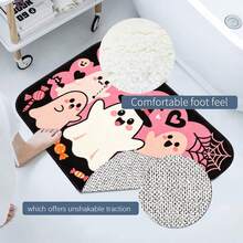 Autumn Halloween 3 Ghost Bathroom Mat, Bathroom Rug, Floor Mat, Area Decor Rug, Doormat, Autumn Gift, Faux Cashmere Printed Rug With Bat, Pumpkin, Ghost Pattern, Halloween Gift, All Saints' Day Decor, All Saints' Day Gift, Cute Halloween Welcome Mat, Entryway Rug Suitable For Front Door, Indoor And Outdoor, Ghost Season Decor - Cute Ghost - View 11