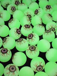 5/10pcs Glowing Bouncy Balls, Halloween Fluorescent Bouncy Balls, Halloween Horror Eyeball Bouncy Balls, Ideal Birthday Party Favors, Game Prizes, Halloween Gifts, Theme Party Decorations, Birthday Gifts - Multicolor - View 5