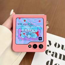 Cute Gradient Magnetic Case Compatible With Samsung Z Flip 8 For Magnetic Wireless Charging Cover For Galaxy Z Flip 7/6/5/4/3 - Pink - View 3