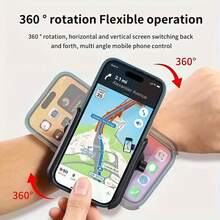 1PC Adjustable Wristband Phone Holder, 360 Degree Rotation, Universal Type, Sports Wristband, Suitable For Live Streaming, Driving Navigation - Black - View 4