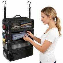 Travel Luggage Organizer Bag, Portable Hanging Travel Storage Rack, Foldable Hanging Carry-On Suitcase Quick Compartment Storage Bag - Multicolor - View 1