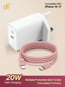D8 PD20W USB C 快充牆充，附 3.3 英尺 USB-C 轉 USB-C 線，超快充電，相容 iPhone 16/16 Pro/16 Pro Max/16 Plus/15/15 Pro/15 Pro Max/15 Plus，Air 4/5/Pro 12.9 (2021-2024)/Pro 11 (2021-2024)/Mini 6，Type C 充電器 - 英規插(220-240V) - 查看 9
