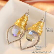 DIYCCPC Women's Contrast Color Long Earrings, Spiral Wrap Design, Hollow Water Drop, Suitable For Daily Commute, Date And Party - Two Tone - View 2
