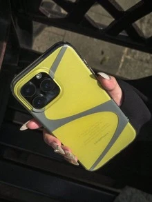1PC Color Block Abstract Curve Phone Case, Slim Anti-Fingerprint Cellphone Protector, Commuter Accessory, Surprise Gift Choice Compatible With IPhone 11/12/13/14/15/16/17 Pro Max - Multicolor - View 6